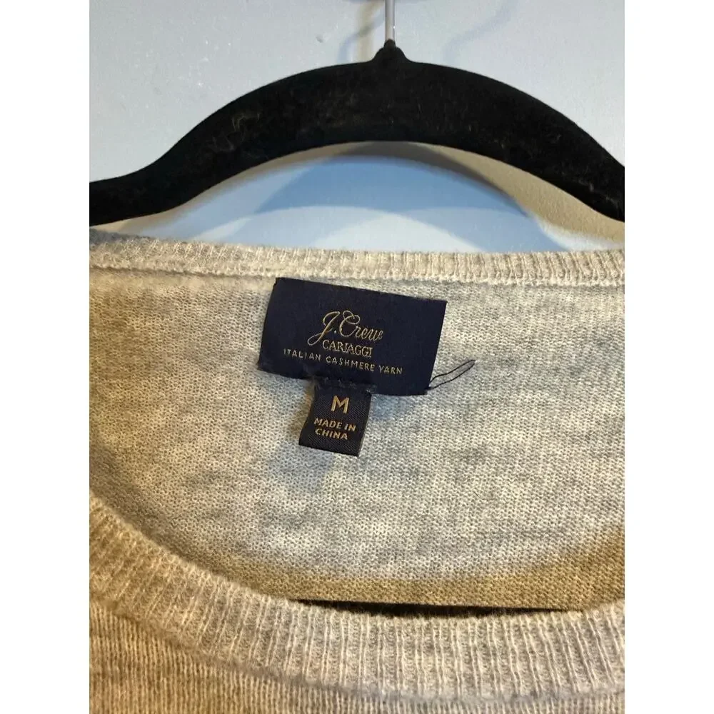 J.Crew Italian Cashmere Yarn Crewneck Sweater Gray Size Medium